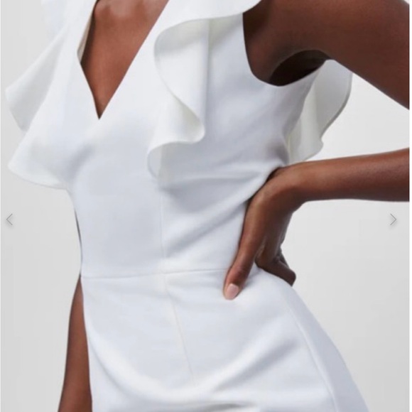 BCBGeneration White Ruffle Mini Dress - Picture 3 of 6